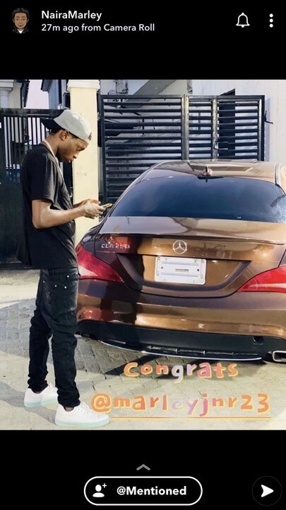 Naira Marley Gift Younger Brother Mercedes-Benz CLA; mercedes-benz CLA
