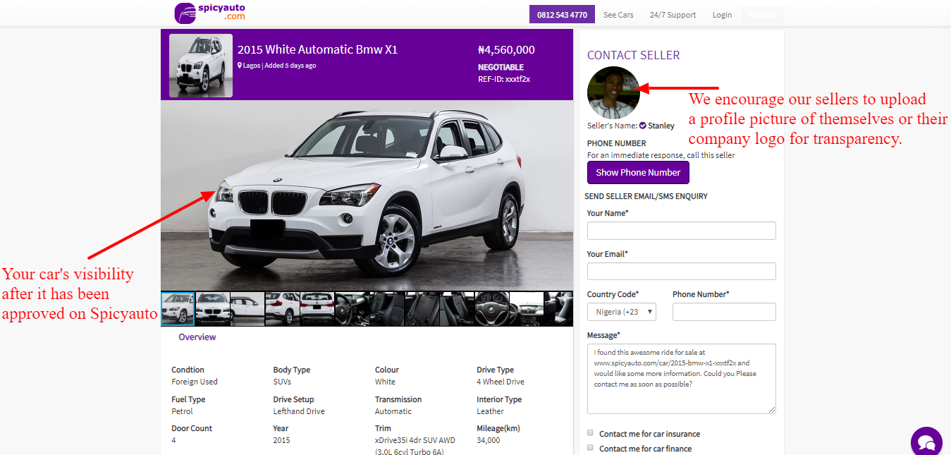 How to sell your car on Spicyauto - VISIBILITY